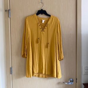 Yellow boho dress